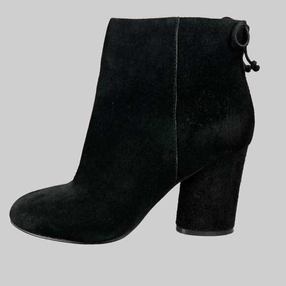 SAK’S Fifth Avenue Nina Suede Booties 3" Heel in Black Size 7 - Picture 2 of 16